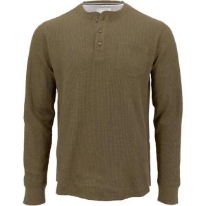 imageColeman LongSleeve Waffle Thermal Henley Shirts for MenSmokey Olive Heather
