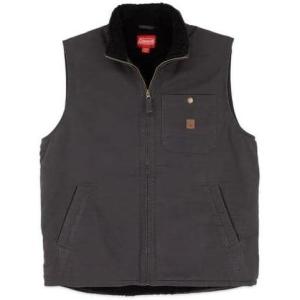 imageColeman Microfiber Quilted Vest With Sherpa Collar XX Large RustRavenBlack Sherpa