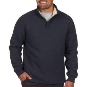 imageColeman Quarter Zip Sherpa Henley Long Sleeve Shirt For Men Black Heather MediumIndigo Heather