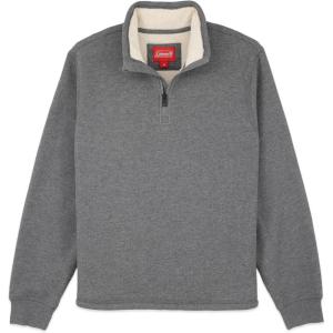 imageColeman Quarter Zip Sherpa Henley Long Sleeve Shirt For Men Black Heather MediumShale Heather