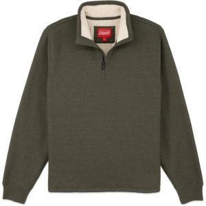 imageColeman Quarter Zip Sherpa Henley Long Sleeve Shirt For Men Black Heather MediumSmokey Olive Heather